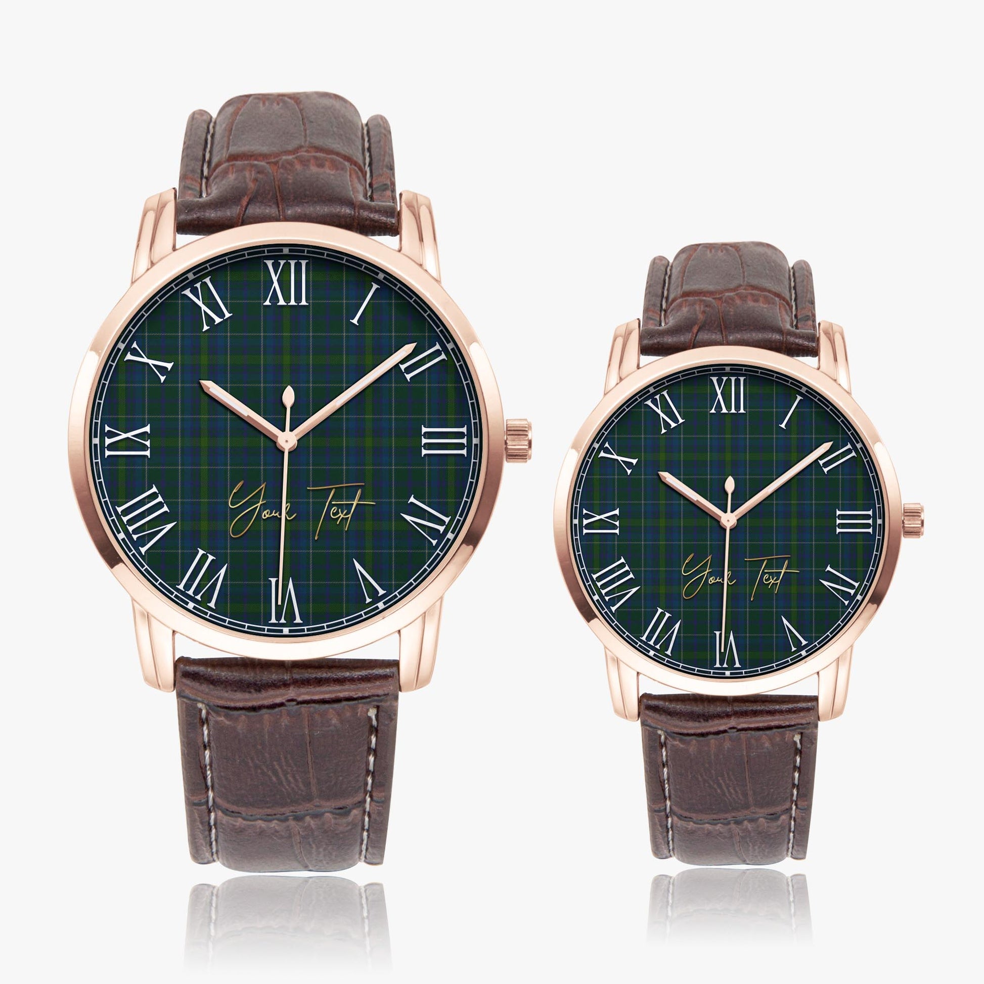 Protheroe of Wales Tartan Personalized Your Text Leather Trap Quartz Watch - Tartan Vibes Clothing