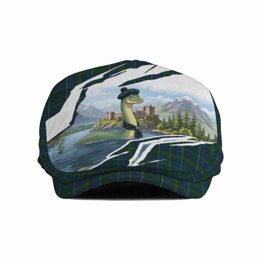 Protheroe of Wales Tartan Loch Ness Monster Scottish Heritage Art Flat Cap, Jeff Cap