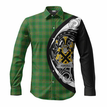 Purcell Irish Clan Long Sleeve Button Shirt Celtic Circle Style Men's Shirt S - Tartan Vibes Clothing