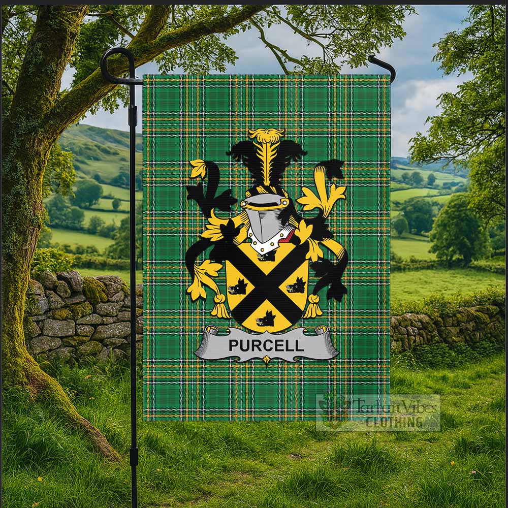 Purcell Irish Clan Tartan Flag with Coat of Arms