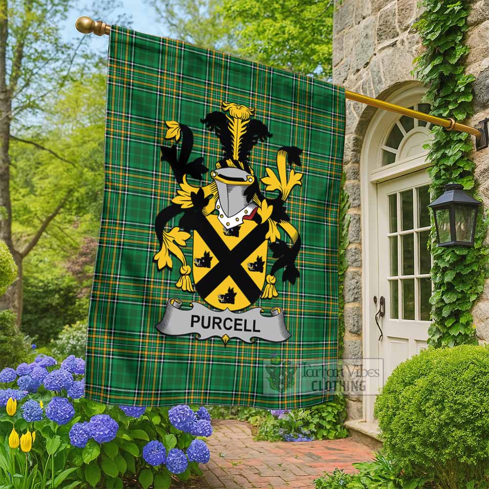 Purcell Irish Clan Tartan Flag with Coat of Arms