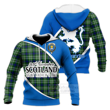 Purves Family Crest Tartan Knitted Hoodie Celebrate Saint Andrew's Day in Style Unisex Knitted Pullover Hoodie - Tartan Vibes Clothing