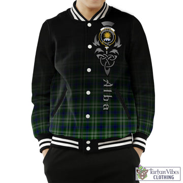 Purves Tartan Baseball Jacket Featuring Alba Gu Brath Family Crest Celtic Inspired Unisex - Tartan Vibes Clothing