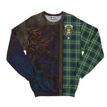Purves Tartan Family Crest Sweatshirt Alba Gu Brath Be Brave Lion Ancient Style Unisex - Tartan Vibes Clothing