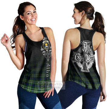 Purves Tartan Women's Racerback Tanks Featuring Alba Gu Brath Family Crest Celtic Inspired 4XL - Tartan Vibes Clothing