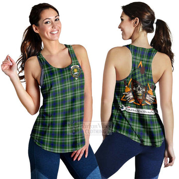 Purves Tartan Women's Racerback Tanks with Family Crest and Bearded Skull Holding Bottles of Whiskey 4XL - Tartan Vibes Clothing