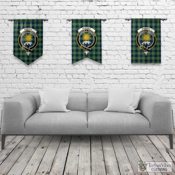 Purves Tartan Gonfalon, Tartan Banner with Family Crest Rectangle - Tartan Vibes Clothing