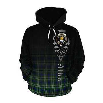 Tartan Vibes Clothing Purves Tartan Cotton Hoodie Featuring Alba Gu Brath Family Crest Celtic Inspired