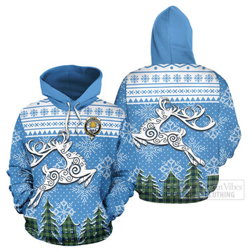 Purves Clan Christmas Hoodie Celtic Reindeer Style Zip Hoodie - Tartan Vibes Clothing
