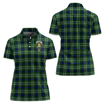 Purves Tartan Polo Shirt with Family Crest For Women