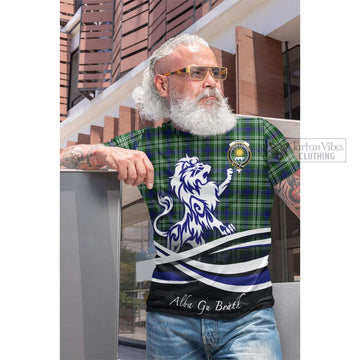 Purves Tartan Cotton T-shirt with Alba Gu Brath Regal Lion Emblem Men's Shirt - Tartan Vibes Clothing