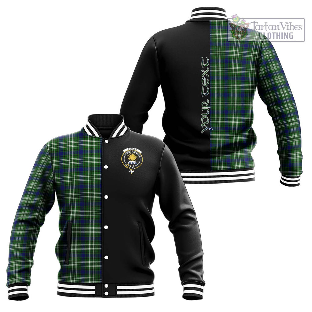 Purves Tartan Baseball Jacket with Family Crest and Half Of Me Style Unisex - Tartan Vibes Clothing