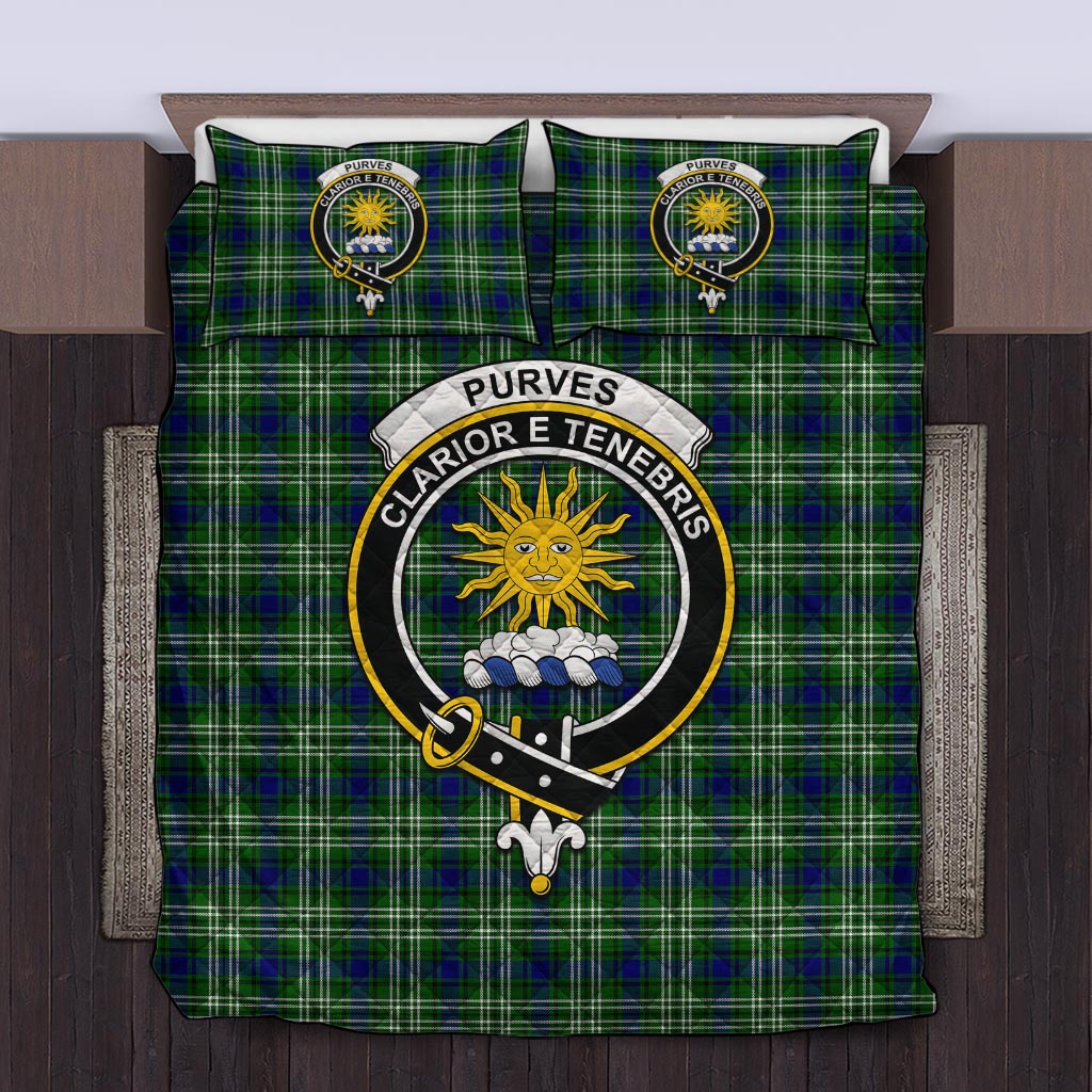 Purves Tartan Quilt Bed Set with Family Crest King - Tartan Vibes Clothing