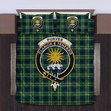 Purves Tartan Quilt Bed Set with Family Crest King - Tartan Vibes Clothing