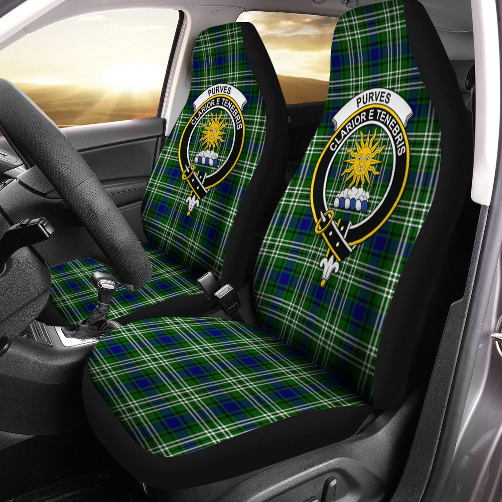 Purves Tartan Car Seat Cover with Family Crest One Size - Tartan Vibes Clothing