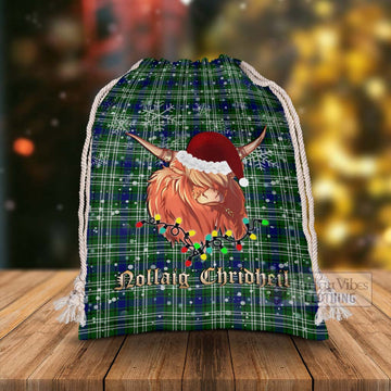 Purves Tartan Christmas Santa's Bag with Twinkle Highland Cattle - Tartan Vibes Clothing