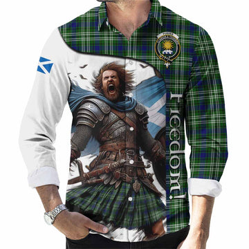 Purves Crest Tartan Long Sleeve Button Shirt Inspired by the Freedom of Scottish Warrior Men's Shirt S - Tartan Vibes Clothing