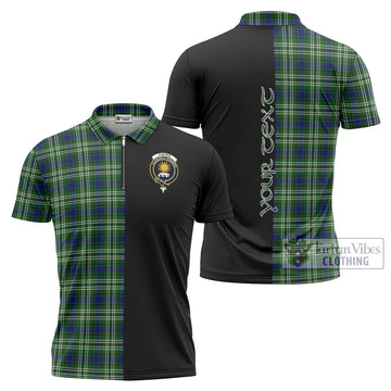 Purves Tartan Zipper Polo Shirt with Family Crest and Half Of Me Style Unisex - Tartan Vibes Clothing