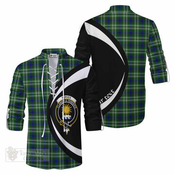 Purves Tartan Ghillie Kilt Shirt with Family Crest Circle Style Men - Tartan Vibes Clothing