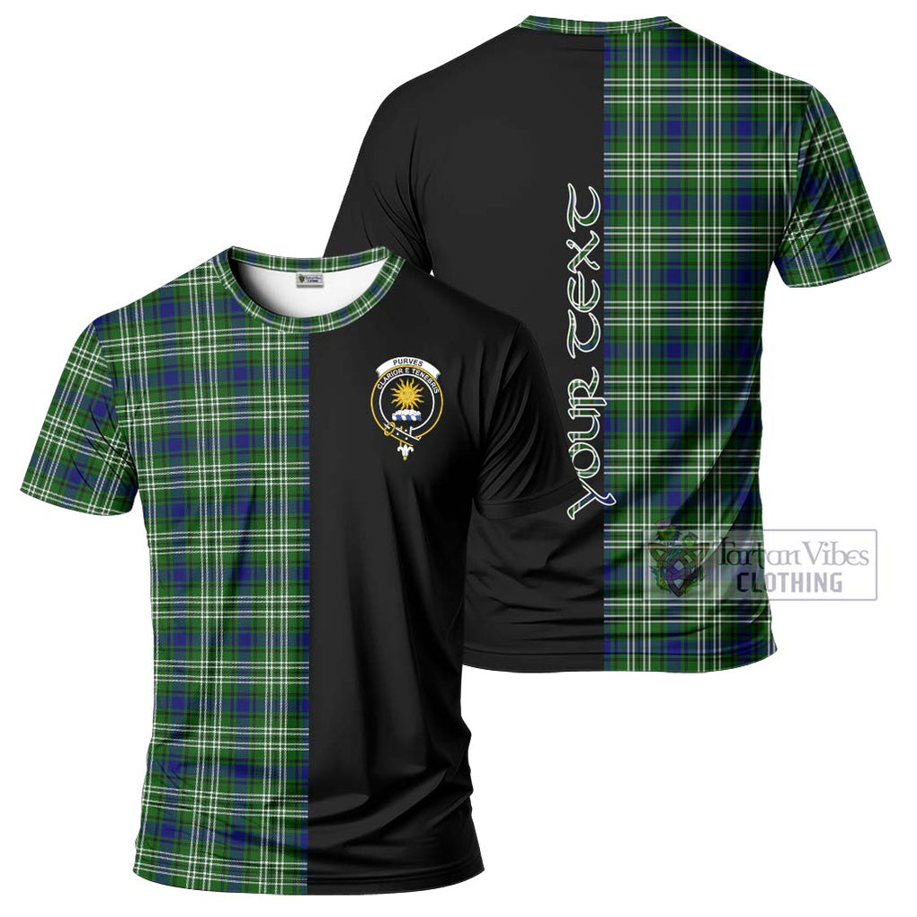 Purves Tartan T-Shirt with Family Crest and Half Of Me Style Kid's Shirt - Tartanvibesclothing Shop