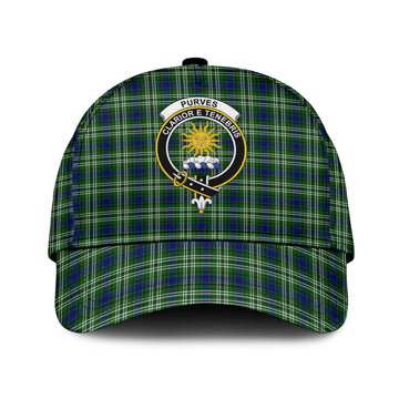 Purves Tartan Classic Cap with Family Crest