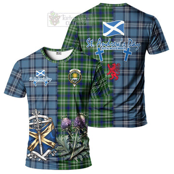 Tartan Vibes Clothing Purves Tartan T-Shirt Happy St. Andrew's Day Half Tartan Style