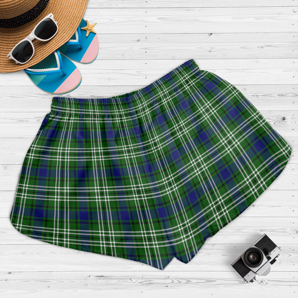 Purves Tartan Womens Shorts with Family Crest - Tartan Vibes Clothing