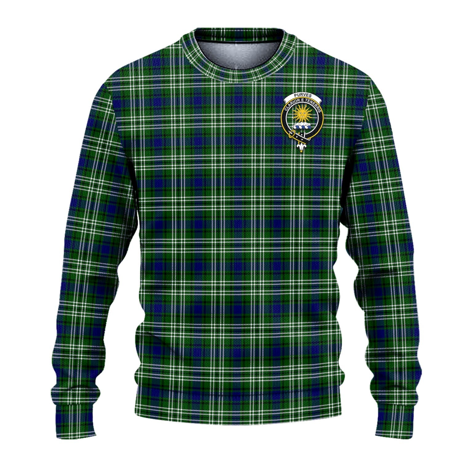 Purves Tartan Ugly Sweater with Family Crest - Tartan Vibes Clothing