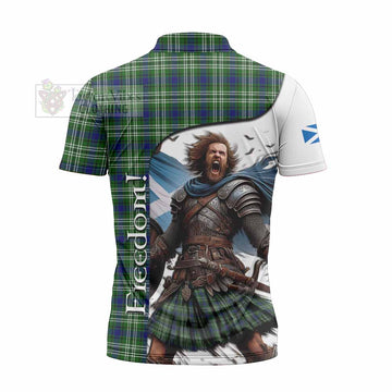 Purves Crest Tartan Zipper Polo Shirt Inspired by the Freedom of Scottish Warrior - Tartan Vibes Clothing