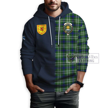 Purves Tartan Hoodie Alba with Scottish Lion Royal Arm Half Style - Tartan Vibes Clothing