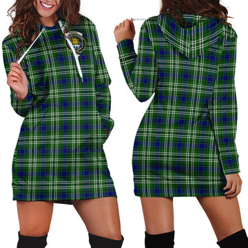 Purves Tartan Hoodie Dress with Family Crest - Tartan Vibes Clothing