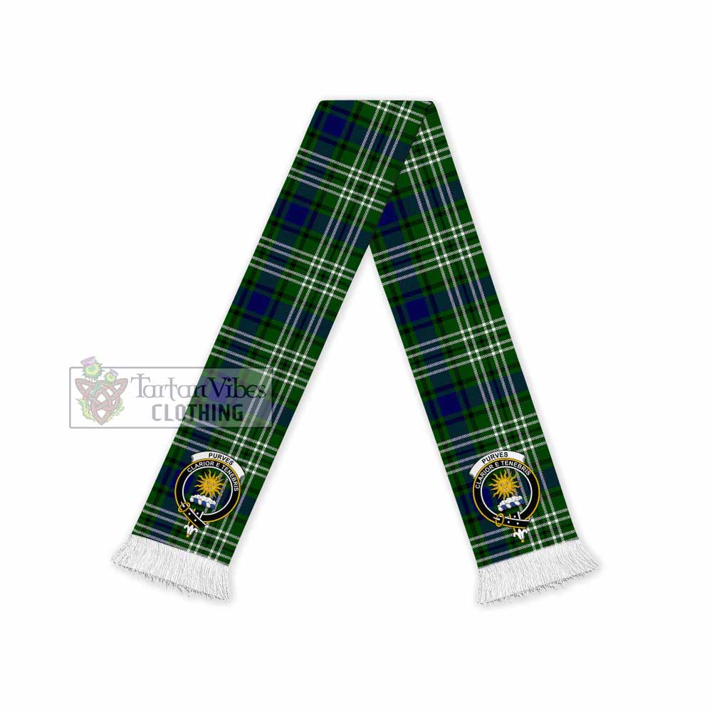 Purves Tartan Ruffneck Scarf with Family Crest - Tartan Vibes Clothing