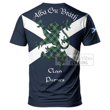 Tartan Vibes Clothing Purves Tartan Lion Rampant T-Shirt – Proudly Display Your Heritage with Alba Gu Brath and Clan Name