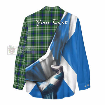 Purves Tartan Women's Casual Shirt with Family Crest Scotland Patriotic Style - Tartan Vibes Clothing