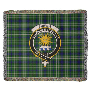 Purves Tartan Woven Blanket with Family Crest