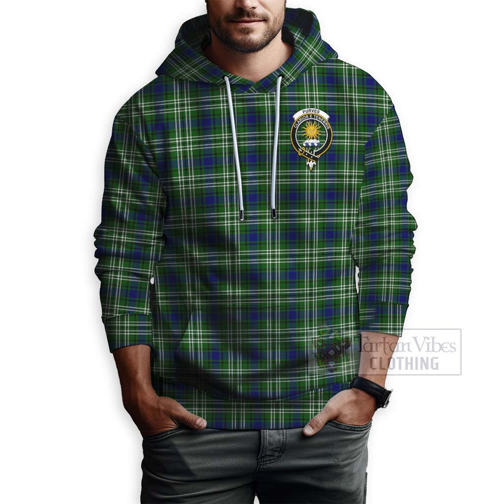 Purves Tartan Hoodie with Family Crest Celtic Skull Style - Tartan Vibes Clothing