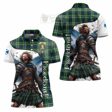 Purves Crest Tartan Women's Polo Shirt Inspired by the Freedom of Scottish Warrior - Tartan Vibes Clothing