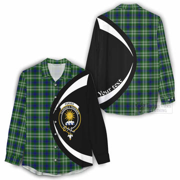 Purves Tartan Women's Casual Shirt with Family Crest Circle Style - Tartan Vibes Clothing