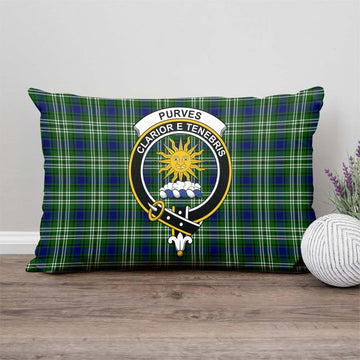 Purves Tartan Pillow Cover with Family Crest - Tartan Vibes Clothing