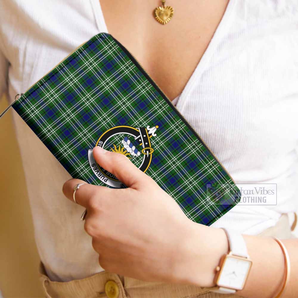 Purves Tartan Women's Leather Wallet with Family Crest - Tartan Vibes Clothing