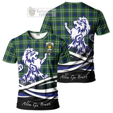 Purves Tartan Cotton T-shirt with Alba Gu Brath Regal Lion Emblem Women's Shirt - Tartan Vibes Clothing