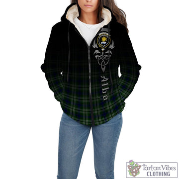 Purves Tartan Sherpa Hoodie Featuring Alba Gu Brath Family Crest Celtic Inspired - Tartan Vibes Clothing