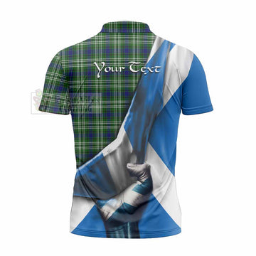 Purves Tartan Zipper Polo Shirt with Family Crest Scotland Patriotic Style - Tartan Vibes Clothing