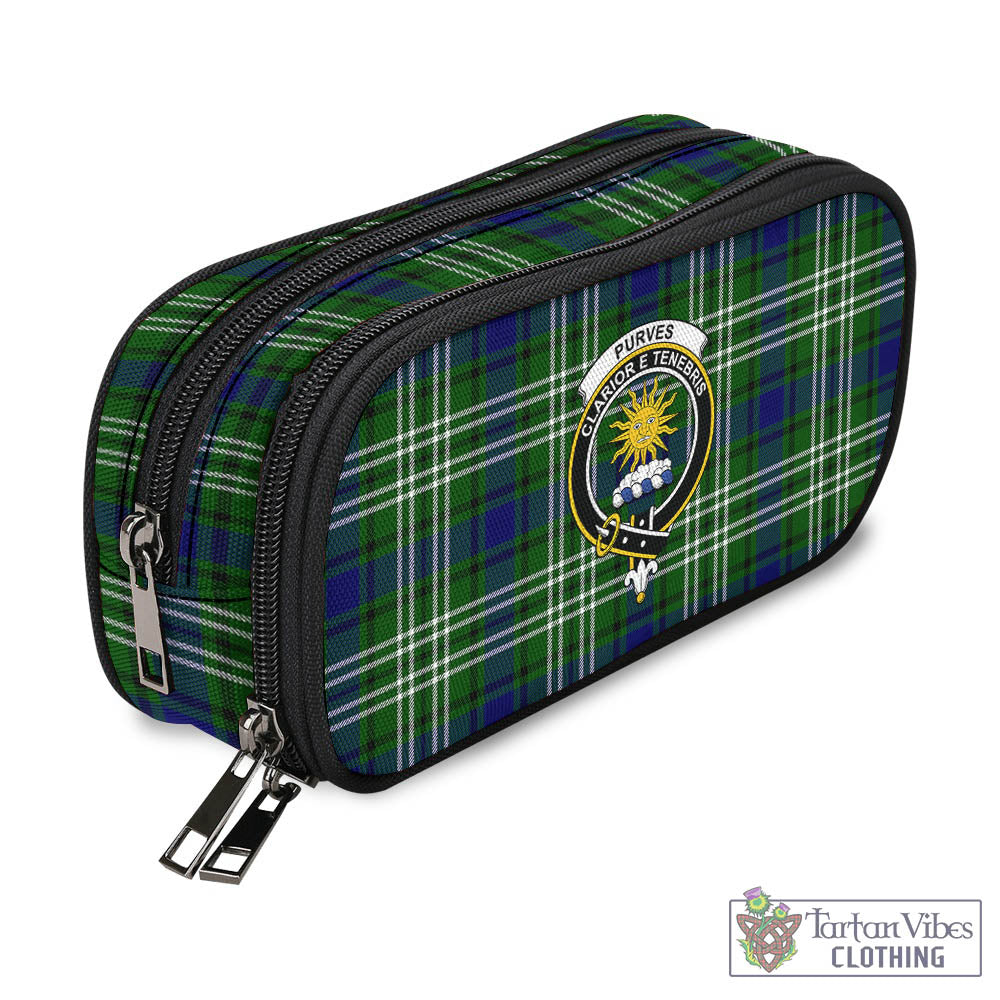 Purves Tartan Pen and Pencil Case with Family Crest - Tartan Vibes Clothing