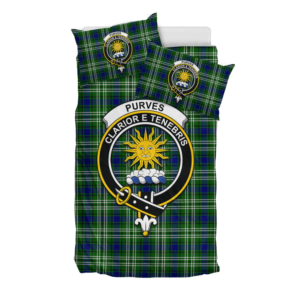 Purves Tartan Bedding Set with Family Crest - Tartan Vibes Clothing