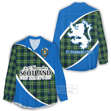 Purves Family Crest Tartan Women's Casual Shirt Celebrate Saint Andrew's Day in Style - Tartan Vibes Clothing
