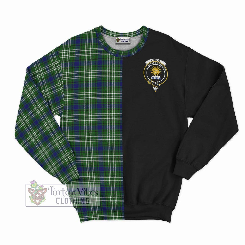 Purves Tartan Sweatshirt with Family Crest and Half Of Me Style - Tartan Vibes Clothing