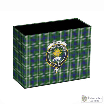 Purves Tartan Pen Holder with Family Crest - Tartan Vibes Clothing