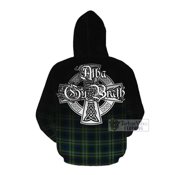 Tartan Vibes Clothing Purves Tartan Cotton Hoodie Featuring Alba Gu Brath Family Crest Celtic Inspired