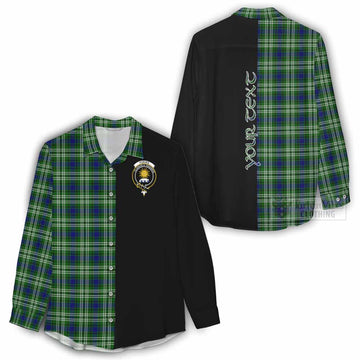 Purves Tartan Women's Casual Shirt with Family Crest and Half Of Me Style - Tartan Vibes Clothing
